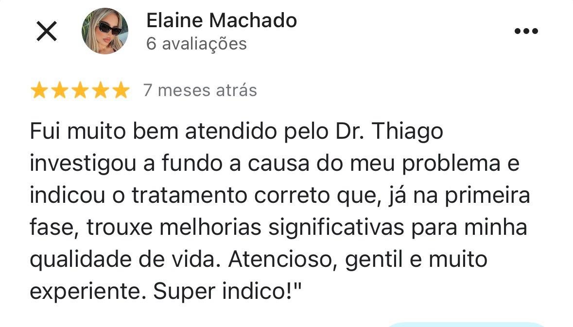 Avaliação de paciente no Google