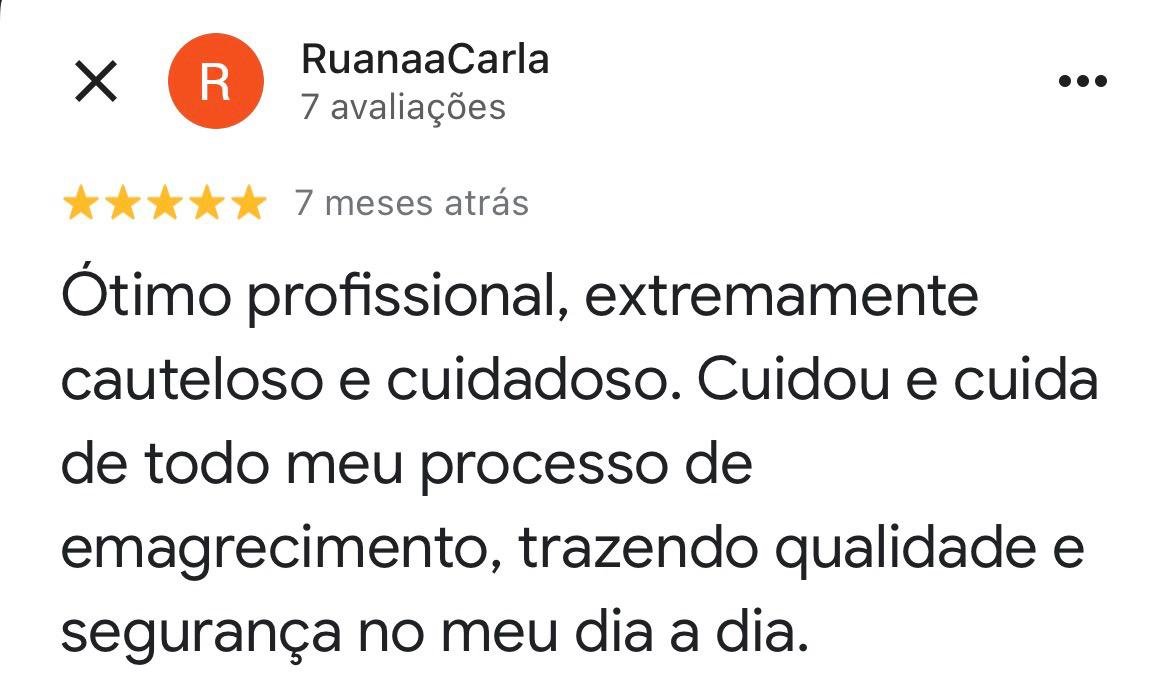 Avaliação de paciente no Google